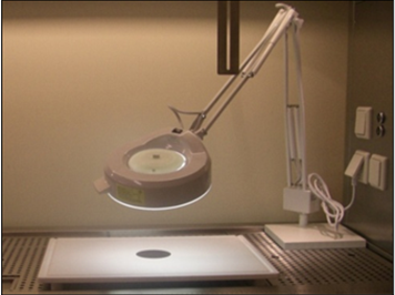 Lampe mit Schneidplatte